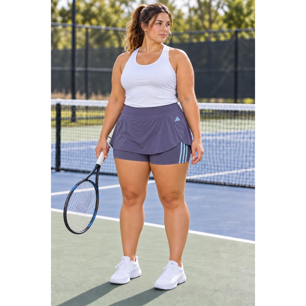 Adidas Purple Tennis Skort with Built-in Shorts Womens 2XL 3-Stripe Activewear